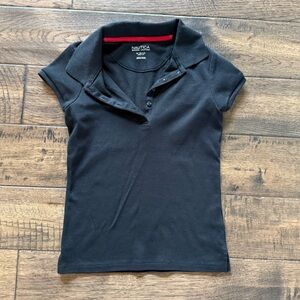 Nautica Girls’ Black Polo Shirt, S M 8-10